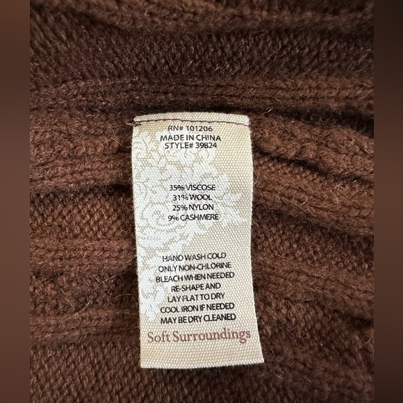 Soft Surroundings Women's Wool & Cashmere Michelle Sweater Size Large Petite - Picture 4 of 4